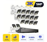 Cámara de seguridad - Cámara de vigilancia - Sistema de videovigilancia - Cámara exterior - Cámara CCTV - Grabador de video digital (DVR) de 16 canales