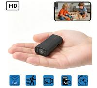 Cámara de Seguridad Compacta de Última Generación, Súper Pequeña, Portátil, Inalámbrica, WiFi, Inteligente, Mini Cámara de Seguridad para el Hogar, Visualización Remota Negro