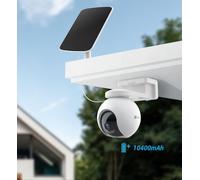 Cámara de seguridad exterior - Cámara de vigilancia WiFi - Sistema de videovigilancia - Inalámbrica - Alimentación solar - 10400 mAh