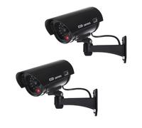 Cámara de seguridad falsa 2x con LED parpadeante color negro IR1100 B