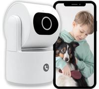 Cámara de seguridad interior KONYKS CAMINI CARE 2, con conexión Wi-Fi, sirena, botón de videollamada, visión nocturna de 10 metros y detección de movimiento