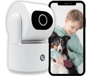 Cámara de seguridad interior KONYKS CAMINI CARE 2, con conexión Wi-Fi, sirena, botón de videollamada, visión nocturna de 10 metros y detección de movimiento