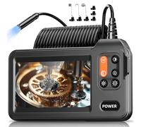 Cámara Endoscópica, Hopefox 1080P HD 4,3" Pantalla IPS Endoscopio Camara de Inspeccion con 8 Luces LED, IP67 Camara Inspeccion Tuberias, Cable Semi-Rígido de 5M, Herramientas Taller mecanico