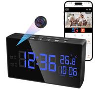 Cámara Espía Oculta WiFi, 5G Mini Camara Espia Inalambricas Despertador | Doble Banda Reloj con Cámara 1080P HD, Visión Nocturna Detección de Movimiento, Ángulo 120° App Tuya Vigilancia Interior