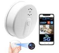 Cámara Espía WiFi 5G Mini Camara Oculta Camuflada Detector de Humo Interior | Doble Banda 2.4G/5G, 1080P Vigilancia Inalámbrica, Detección Movimiento, Visión Nocturna IR, Grabación Bucle, App Tuya