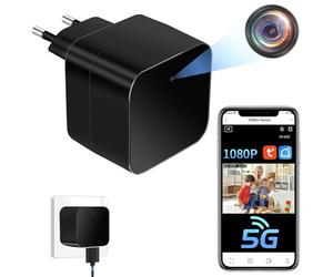 Camara Espia WiFi 5G, Mini Cámara Oculta Camuflada Invisible USB Cargador | Conexión Inalámbrica, Doble Banda 2.4G/5G, 1080P HD, Detección Movimiento,App Tuya, Uso Interior, Grabación en Bucle