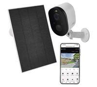 EMOS GoSmart - Cámara Inteligente para Exteriores con WiFi y Panel Solar, cámara de vigilancia con batería de 5 MP, Gran Angular de 135°, visión Nocturna de 9 m, detección de Movimiento, Zona privada