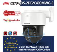 Cámara IP Hikvision DS-2DE2C400MWG-E 4MP Smart Hybrid-Light Mini PT POE con Detección Humana, Seguimiento Automático Lite, Audio Bidireccional y Ranura SD