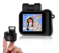 Cámara Micro Digital, 1080P 2MP Mini Cámara de Bolsillo Compacta con Luz de Flash, Pequeña Grabadora de Vídeo CDD CMOS con 6 Filtros de Disparo, para (con Tarjeta de Memoria