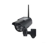 Cámara simulada al aire libre con energía solar de vigilancia CCTV falsa con luz roja intermitente dispositivo de seguridad de imitación giratorio de 360 grados