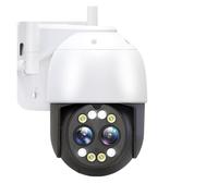 Camara Vigilancia Cámara IP 8X Zoom de doble lente Videovigilancia CCTV Protección de seguridad for el hogar Vista de 360 ° Cámara PT inalámbrica for exteriores(4K Cam Add 128G Card)