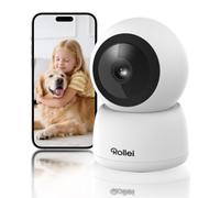 Cámara Vigilancia Interior, Rollei 360° Camara Vigilancia Domicilio WiFi IPC-88 1080p con Detección de Movimiento Visión Nocturna Audio Bidireccional para Bebé Mascota Cámara-Camara-Interior-Seguridad