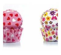 Camassia Cápsulas para Cupcakes y Bombas de Baño (100 Uds) - Corazones y Flores | Envases | Envoltorio para Hacer Cupcakes de Baño o Bombas de Baño