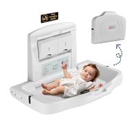 Cambiador de bebé, estación de cambio de bebé, montaje en pared, mesa comercial para cambiar pañales, cambiador de pañales, estación horizontal con correa de seguridad, restaurante, guardería, baño