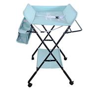 Cambiador plegable y móvil, Cambiador para bebés con medida, Mesa para cambiar pañales aprox. 80×66×(92-95-98) cm (Verde)