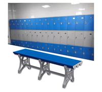 Cambiador, taburete de plástico ABS impermeable para gimnasio, baño, vestuario de fábrica, piscina pública, diseño duradero, dimensiones 180 x 40 x 45 cm