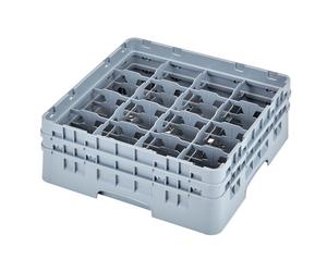 CAMBRO Cesta de lavado para tazas con 16 compartimentos, Gris claro