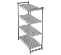 CAMBRO Estantería BASIC PLUS con 4 estantes ventilados, 61x183x183 cm, Grafito cepillado