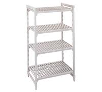 CAMBRO Estantería Premium de 4 estantes ventilados, 158 x 50 x 180 cm, Blanco Moteado