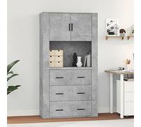 Camerina Aparador Alto Madera aparadores para Salon Mueble aparador Armario Auxiliar Mueble aparador Salon contrachapada Gris hormigón - 3185387