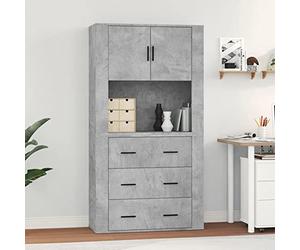 Camerina Aparador Alto Madera aparadores para Salon Mueble aparador Armario Auxiliar Mueble aparador Salon contrachapada Gris hormigón - 3185387