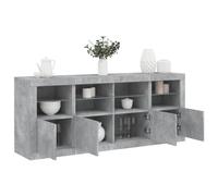 Camerina Aparador con Luces LED aparador Salon Muebles de Salon Mueble Entrada aparadores para Salon Gris hormigón 163x37x67 cm 3209075