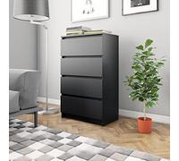 Camerina Aparador de Madera contrachapada Negro 60x35x98,5 cm muebl Armario despensa Muebles de Comedor Mueble Auxiliar de Cocina
