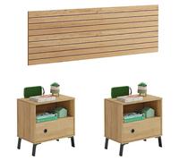 Camila Cabecero de cama con mesitas (3 pzs., Roble gold)