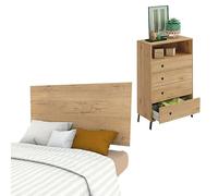 Camila Cabecero de cama y cómoda (2 pzs., Roble gold)