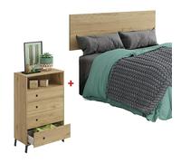 Camila Cabecero de cama y cómoda (Roble gold, 2 pzs.)