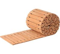 Camino de jardín de madera, 7,3 metros de largo x 43 cm de ancho, sendero recto para jardín antideslizante, camino exterior de cedro que se desenrolla con conexión de cuerda de acero, adoquín decorati