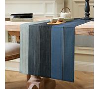 Camino de Mesa Azul Marino Moderno Lavable - Aspecto de Lino para Comedor, Fiesta, Vacaciones, Decoración Exterior - 40 x 140 cm - Gris Navideño para Bodas
