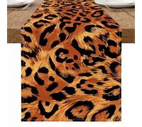 Camino de mesa con estampado de leopardo atrevido, diseño de animales salvajes, decoración de cocina, comedor, para el hogar, reuniones familiares, 33 x 183 cm