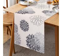 Camino de Mesa Gris Beige Dalia Flor 40x140cm Caminos de Mesa Ropa de Cama Moderno Atractivo Otoño Casa de Campo Centro Decoración para Sala de Estar Comedor Fiesta Patio