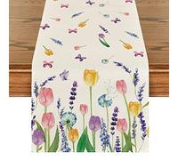 Camino de Mesa Moderno de Lino 33×180cm - Tapete para Mesa de Comedor, Restaurante y Decoración
