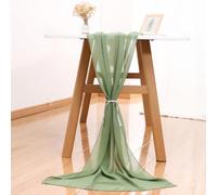 Camino De Mesa Verde De Gasa - Camino De Mesa Para Boda De Tela Verde Salvia - Decoración De Mesa Verde Claro - Camino De Mesa Verde Eucalipto - Mesa Verde Menta - 3 M X 70 Cm
