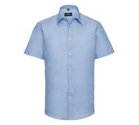 Camisa Oxford De Algodón Mezclado De Cuidado Fácil De Manga Corta Russell