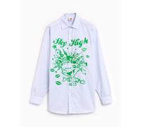 Camisa Sky High Farm Workwear Mindblown Unisex Print Button Down Shirt Unisex Azul L