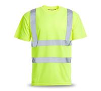 Camiseta Blackrock Hi-Vis, Camiseta de trabajo amarilla de alta visibilidad, para hombre mujer unisex, ropa de trabajo EPI de utilidad y seguridad, certificado EN20471 Clase 2 - Talla 5XL
