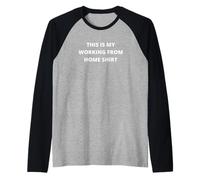Camiseta con Texto en inglés This Is My Working from Home Camiseta Manga Raglan