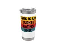 Camiseta divertida para el Día de Acción de Gracias con texto en inglés "This Is My Turkey E Vaso térmico de acero inoxidable de doble pared