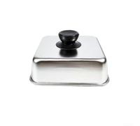 Campana cuadrada para hamburguesas de acero inoxidable, 26 cm, cubierta | La cubierta de acero inoxidable retiene el calor y la humedad para una cocción uniforme.
