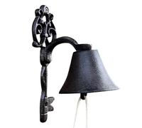 Campana de Cena al Aire Libre, Material de Hierro Fundido, Estilo Antiguo de Granja, Campana de Pared Decorativa con manivela, de Hierro Vintage para Interior, jardín, Villa, cafetería, hogar