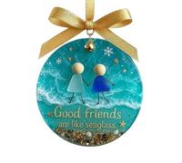 Campanas de la amistad hechas a mano con cristal de mar multifuncional, adorno de Navidad, decoración de fiesta de Navidad, adorno para árbol de Navidad
