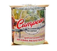 CAMPEÓN | Alambre de Espino Súperfuerte | Galvanizado | 200 m | Púa Lowa | Distancia entre Púas 6 cm | Diámetro 2,05 mm