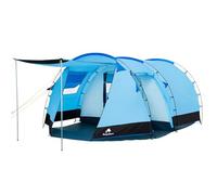 CampFeuer Tienda de Campaña Familiar Tipo Tunel para 4 Personas Super+ I Columna de Agua 3.000 mm I Impermeable y Ultraligera con Toldo y Piso