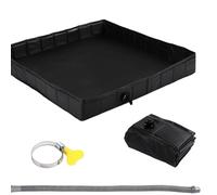 Camping Shower Base - Foldable Portable Shower Tray, 41x41x5 Inch PVC Showering Pan with Drain Hose, Portable Waterproof Bathing Tray for Camping, RV, Tent, Beach, Outdoor Travel & Pet Washing Use