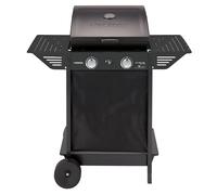 Campingaz Xpert 100 L Plus Gas Barbecue | Barbacoa con Carro y Ruedas, Piedra Volcánica y Tapa con Termómetro - 2 Quemadores | 7,1 kW Total, Negro