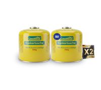 Campingman Cartucho de gas 500 g con válvula de rosca EN 417 - Gas butano para hornillos de camping, Weber Grill & Camping - Cartucho de rosca universal (2 x 500 g)