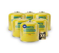 Campingman Cartucho de gas 500 g con válvula de rosca EN 417 - Gas butano para hornillos de camping, Weber Grill & Camping - Cartucho de rosca universal (6 x 500 g)